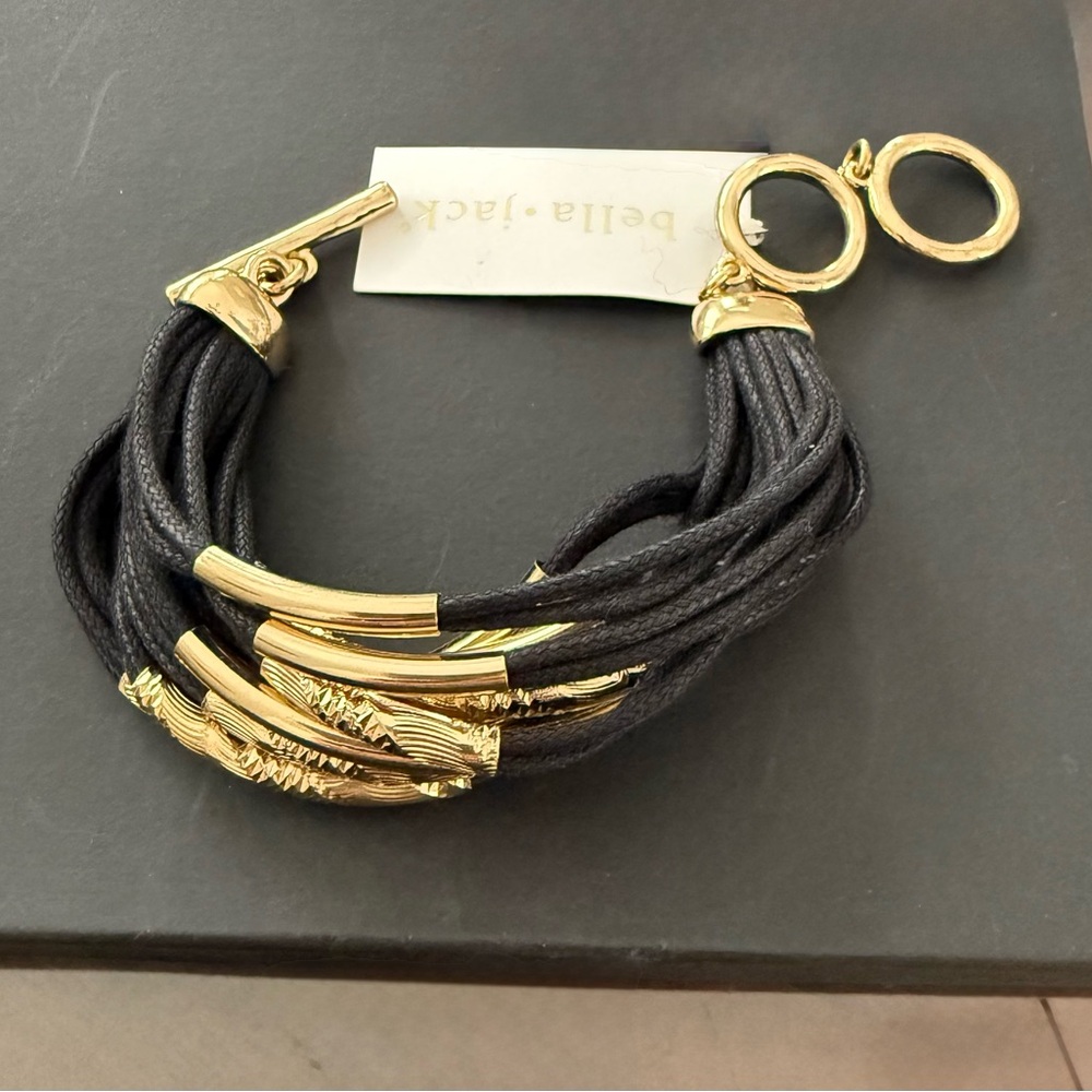 BELLA & JACK black  & gold toggle bracelet, NWT